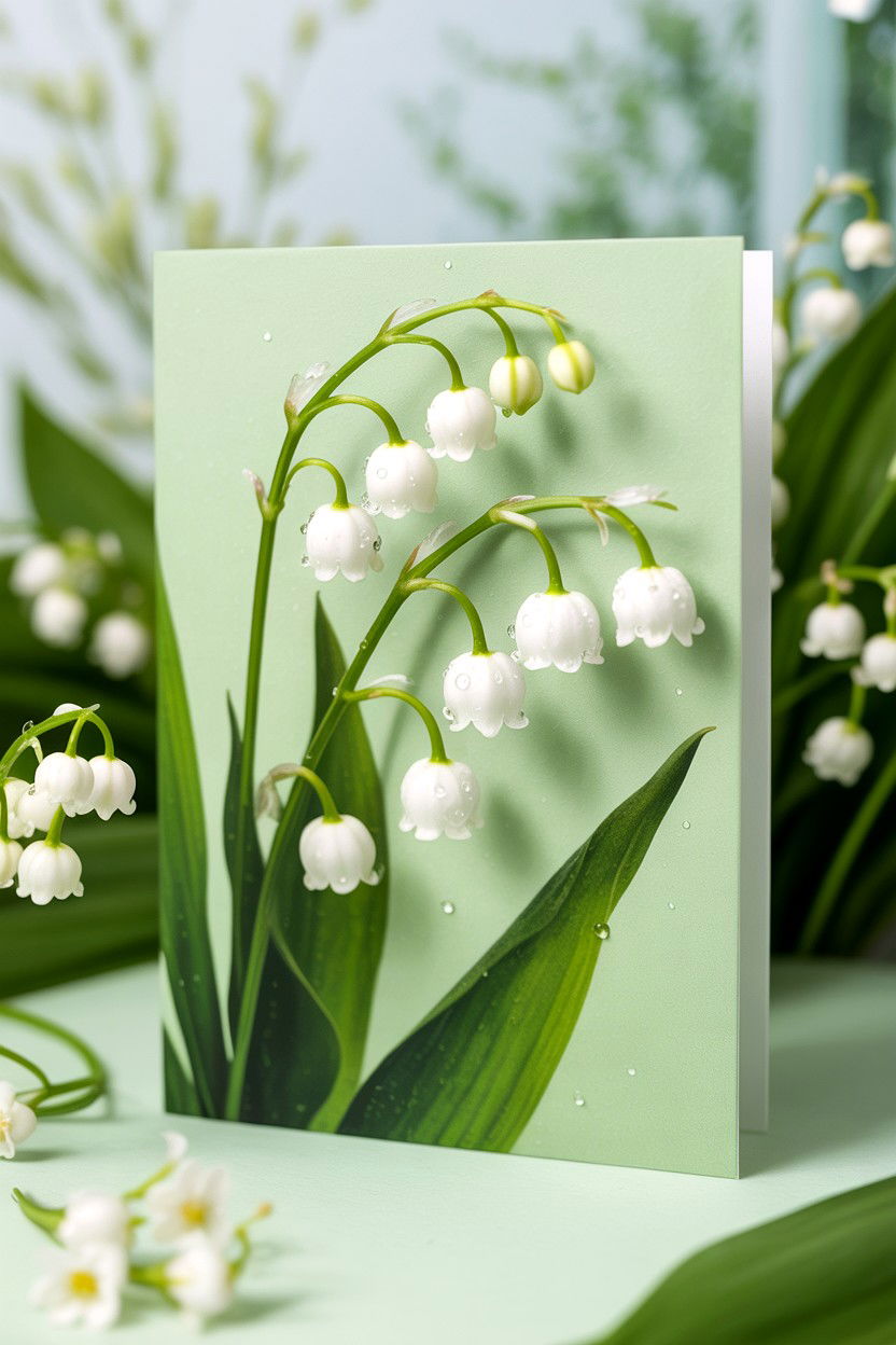Lily Of The Valley Card - 25 Floral Valentine's Day Card Ideas