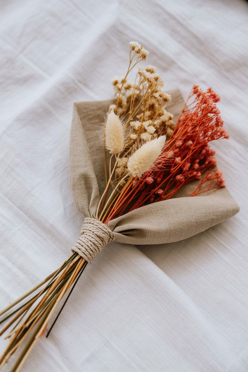 Linen Fabric Flower Sleeve - 25 Valentine's Day Flower Wrapping Ideas