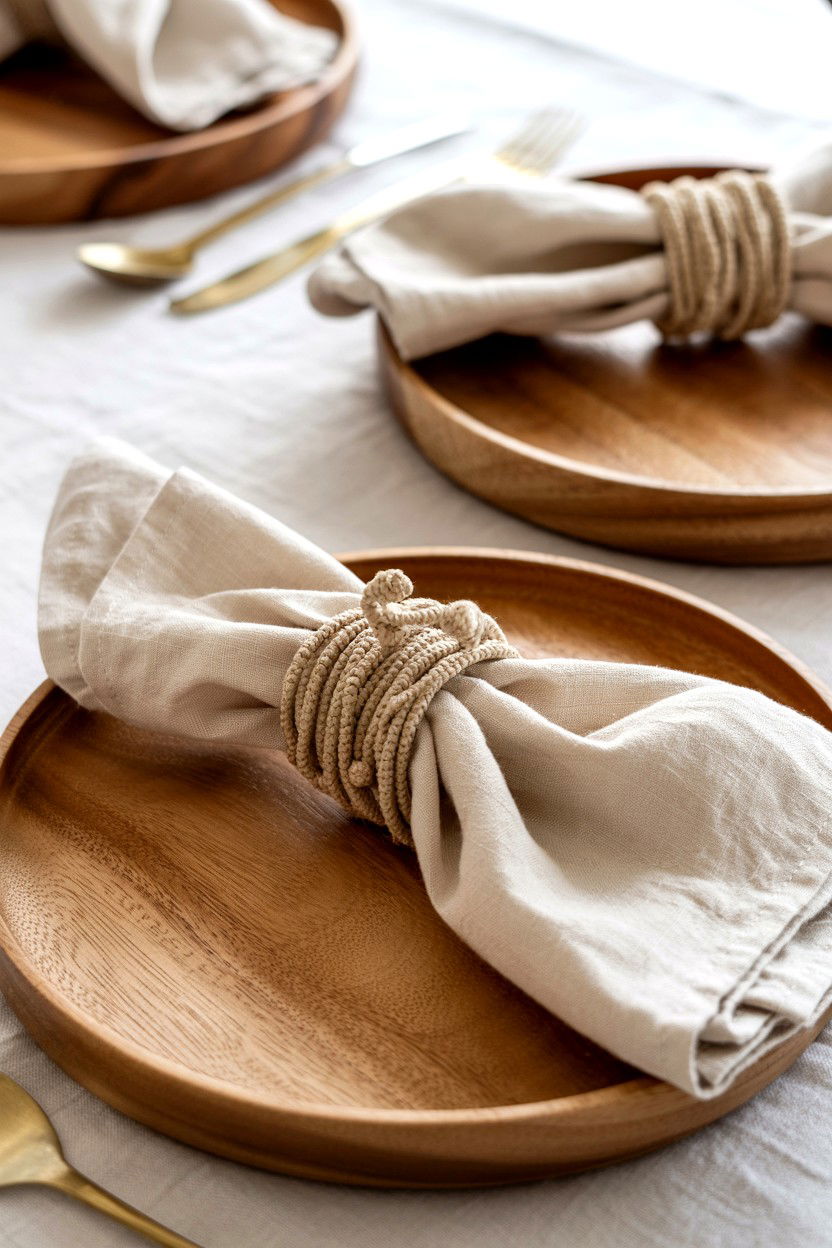 Linen Napkin Rings - 25 Modern Valentine's Day Table Ideas