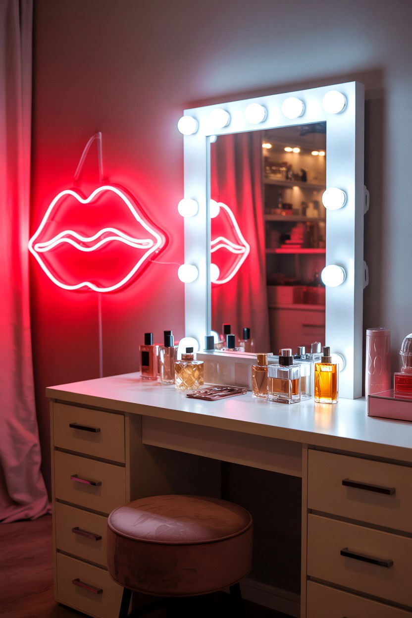 Lips Neon Sign - 25 Valentine's Day Neon Sign Ideas
