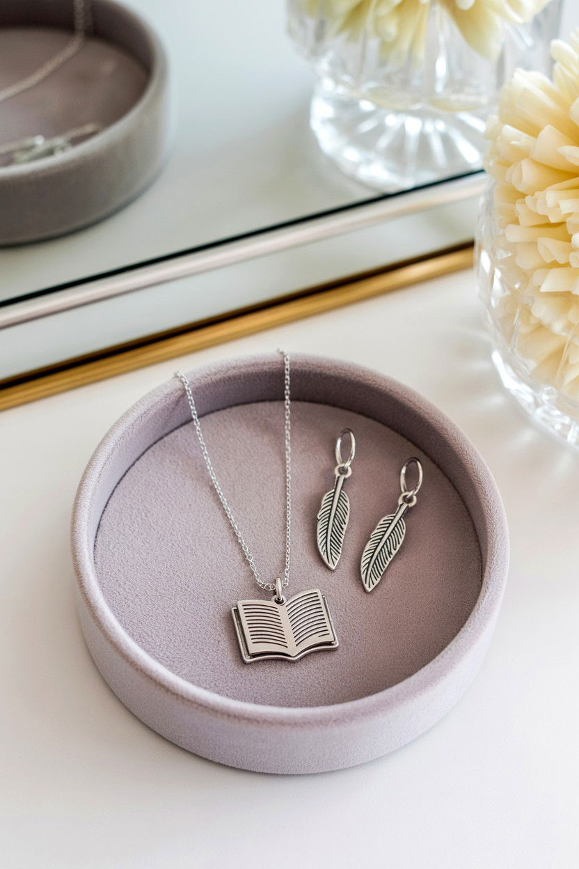 Literary Jewelry Set - 25 Valentine's Day Book Lover Gift Basket Ideas