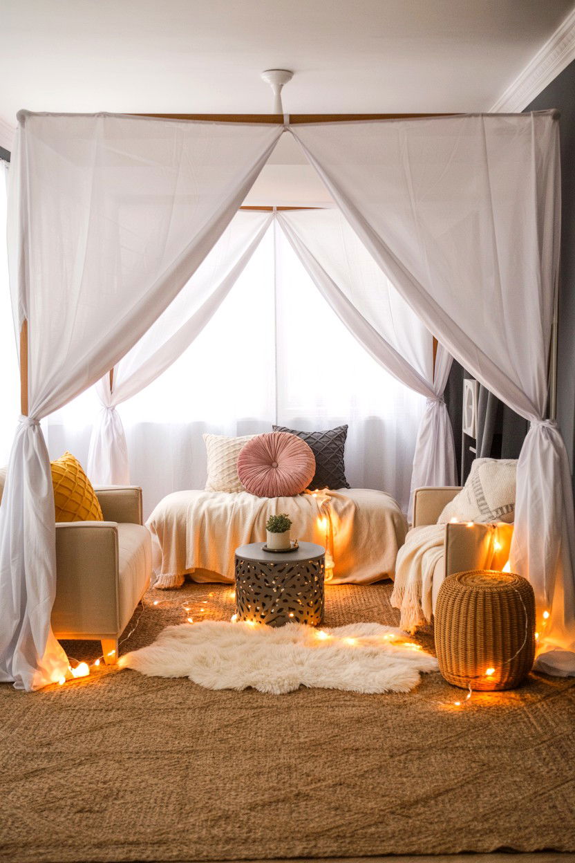Living Room Fort - 25 Valentine's Day Ideas for Homebodies