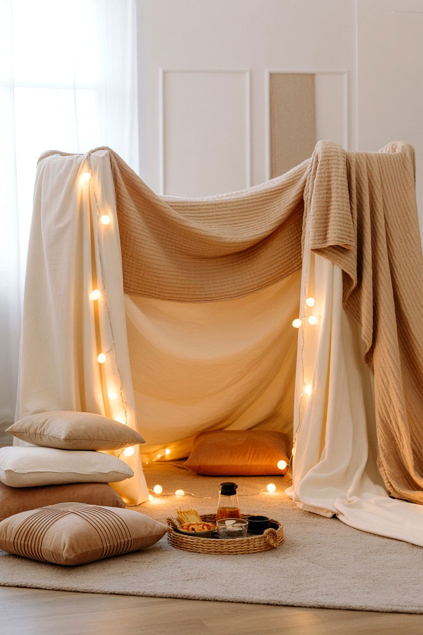 Living Room Fort - 25 Thrifty Valentine's Day Ideas