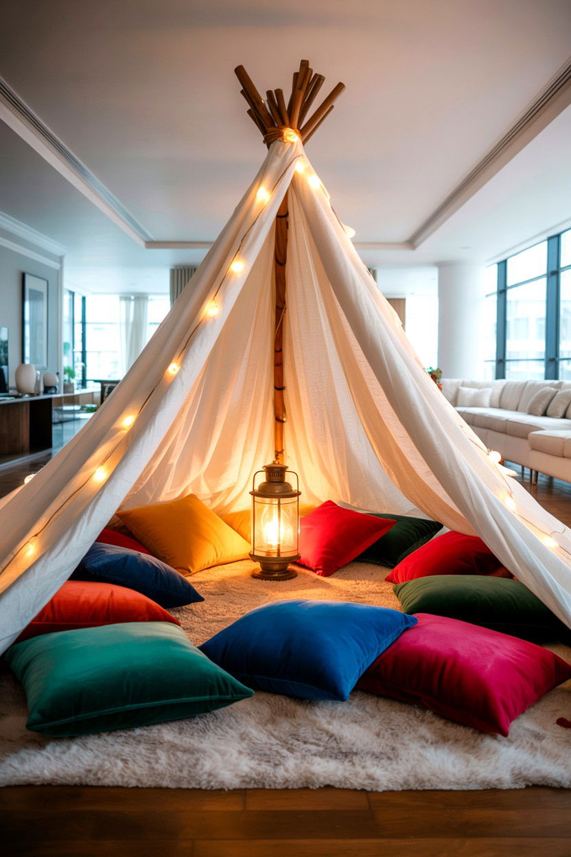 Living room camp out - 25 Free Valentine's Day Activity Ideas