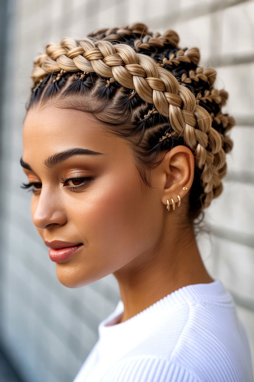 Loc Crown Braid - 25 Valentine's Day Loc Hairstyle Ideas