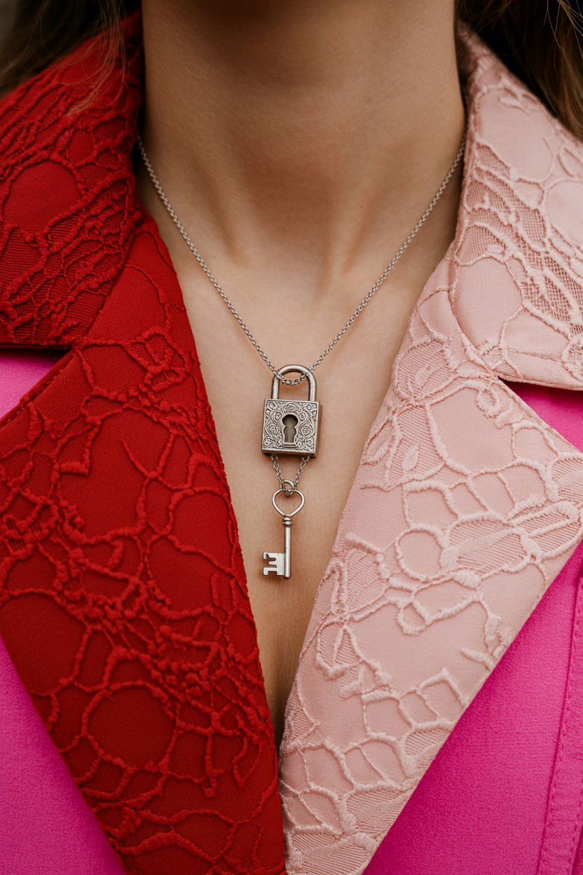 Lock And Key Jewelry Set - 25 Valentine's Day Matching Jewelry Ideas