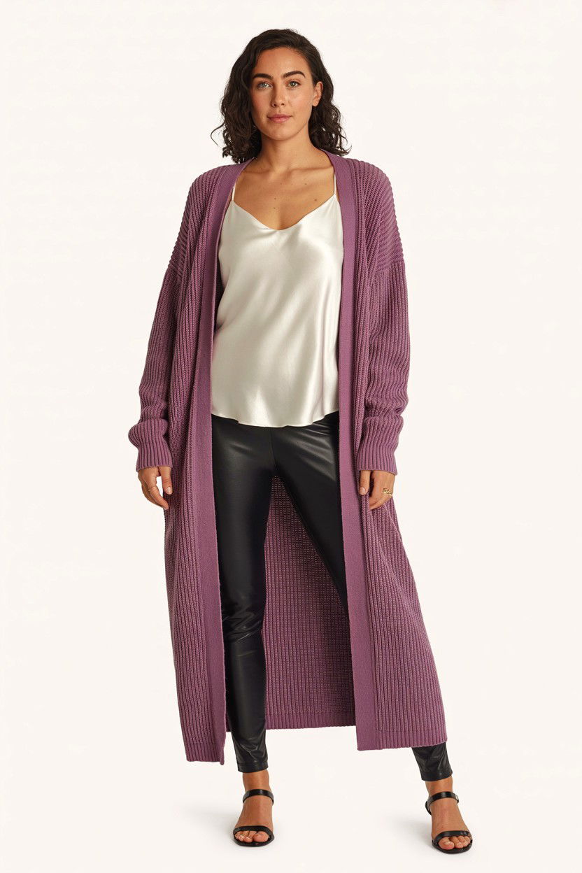 Long Cardigan With Leggings - 25 Valentine's Day Cardigan Outfits