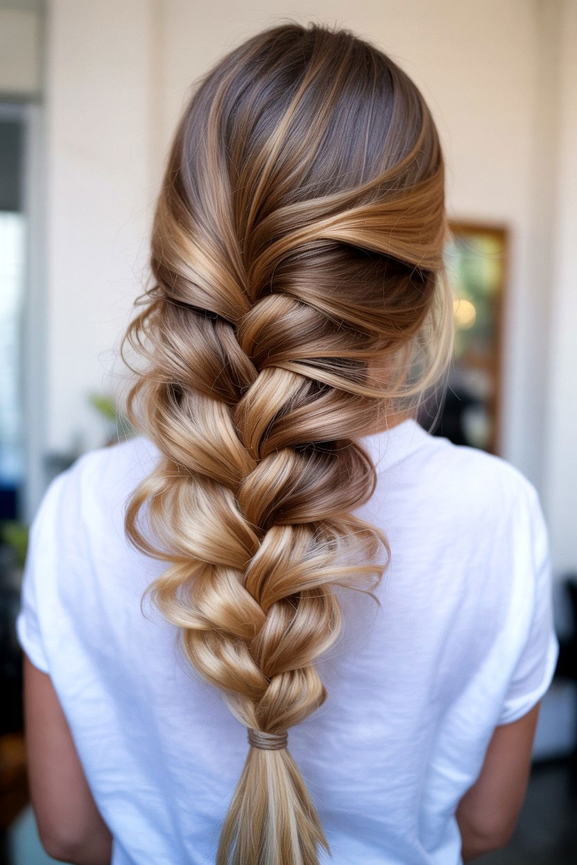 Loose fishtail braid - 25 Valentine's Day Fishtail Braid Ideas