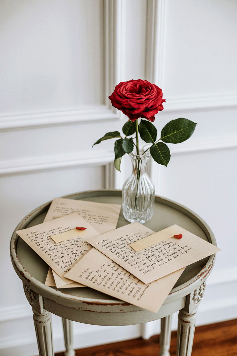 Love Letter Display - 25 Budget Valentine's Day Room Setup Ideas