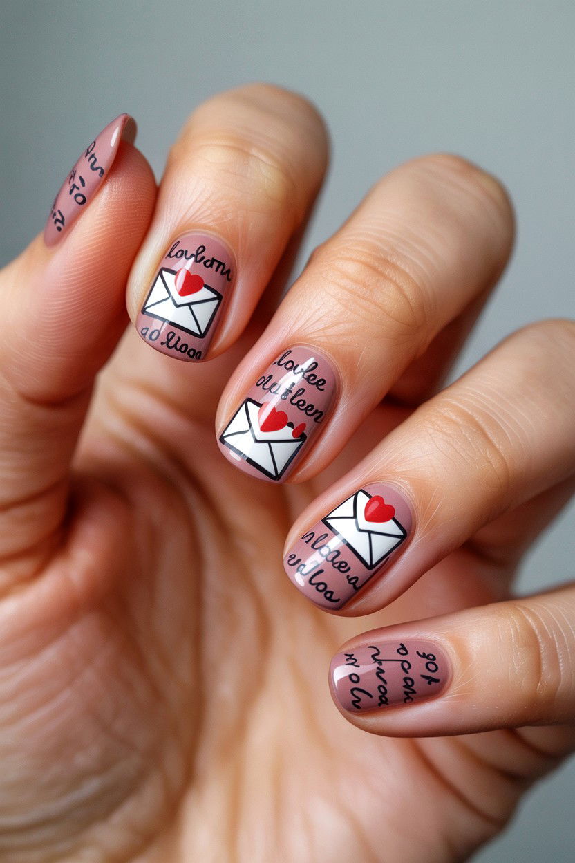 Love Letter Nail Stickers - 25 Valentine's Day Nail Sticker Ideas