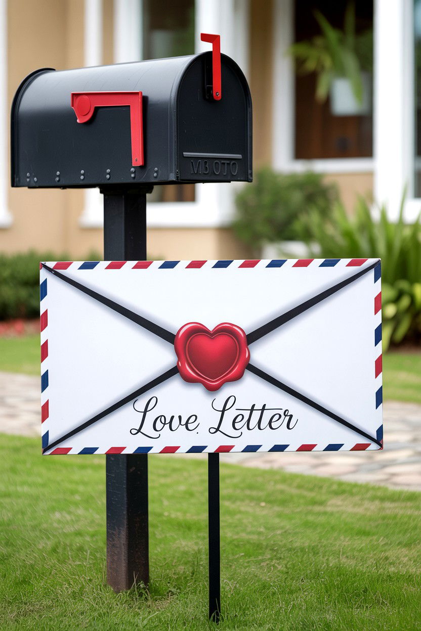 Love Letter Stake - 25 Valentine's Day Yard Sign Ideas