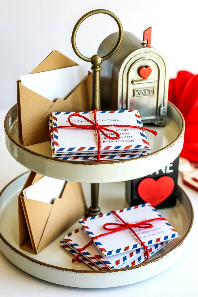 Love Letter Tiered Tray - 25 Valentine's Day Coffee Bar Tiered Tray Ideas