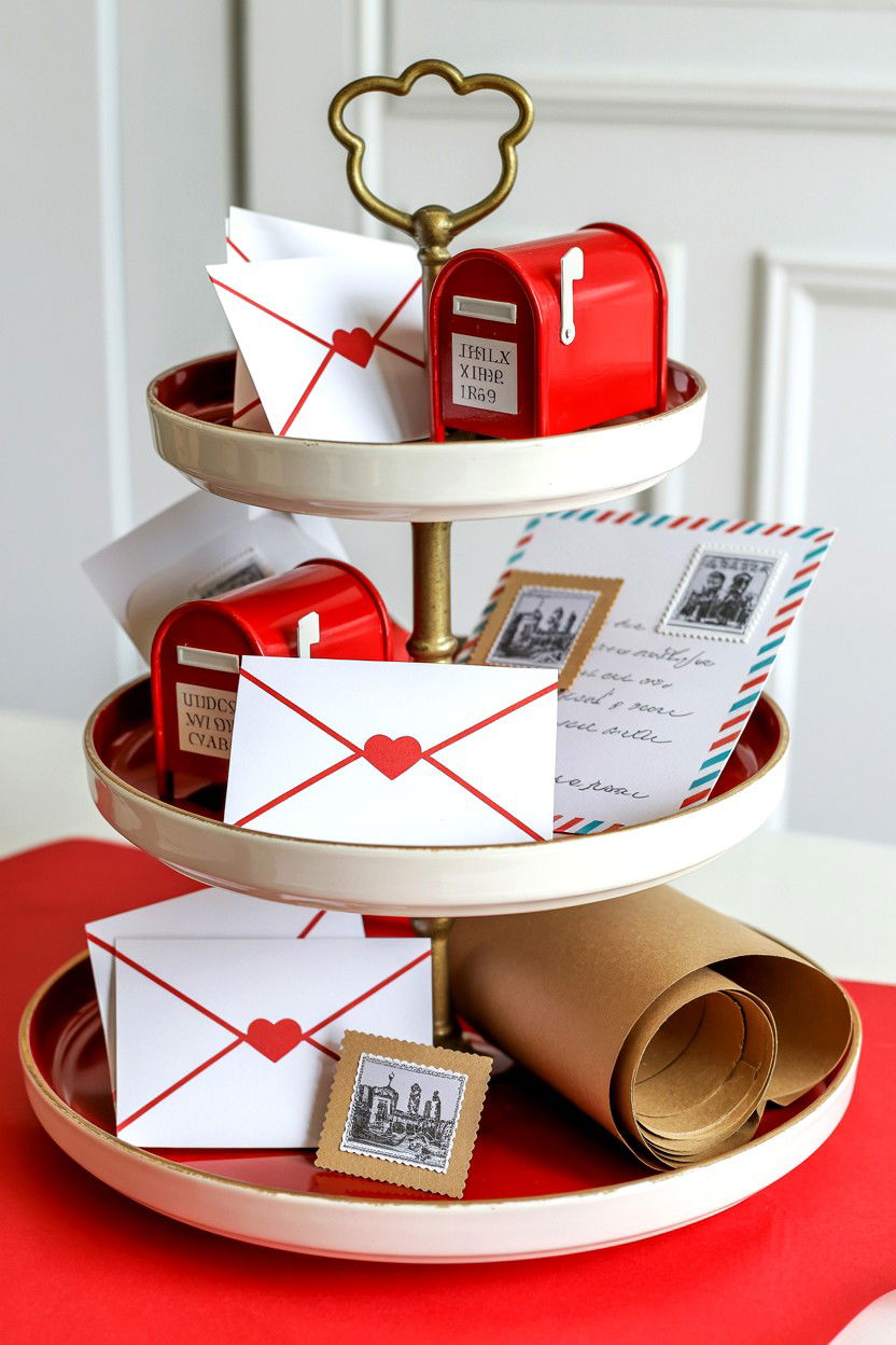 Love Letter Tiered Tray - 25 Valentine's Day Tiered Tray Ideas