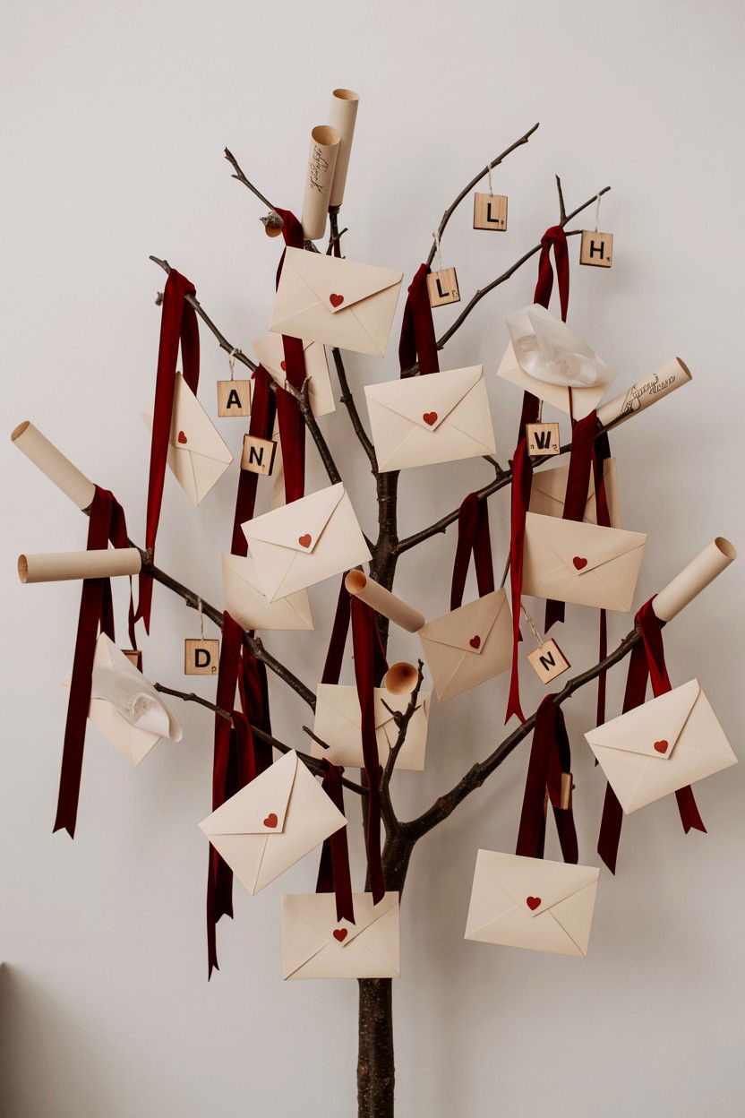 Love Letter Tree - 25 Valentine's Day Tree Decorating Ideas