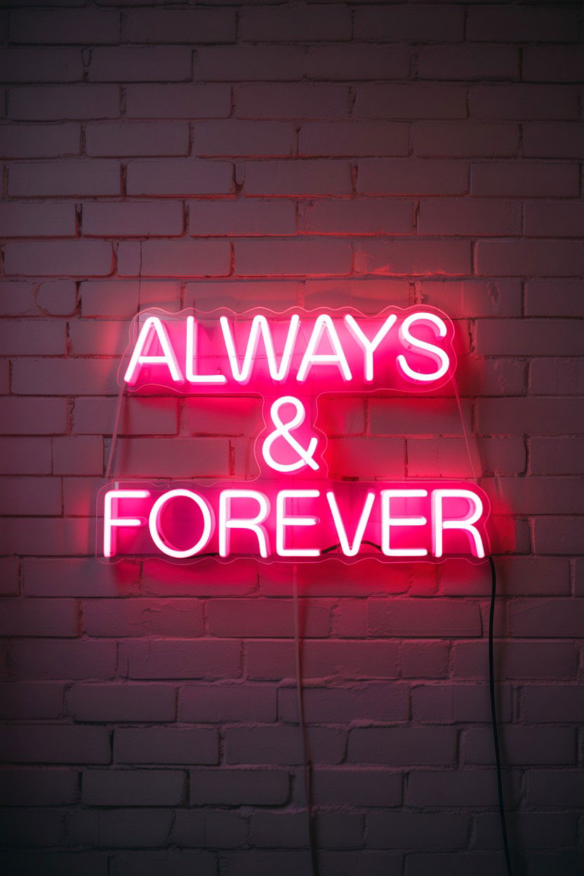 Love Quote Neon Light - 25 Valentine's Day Wedding Decor Ideas