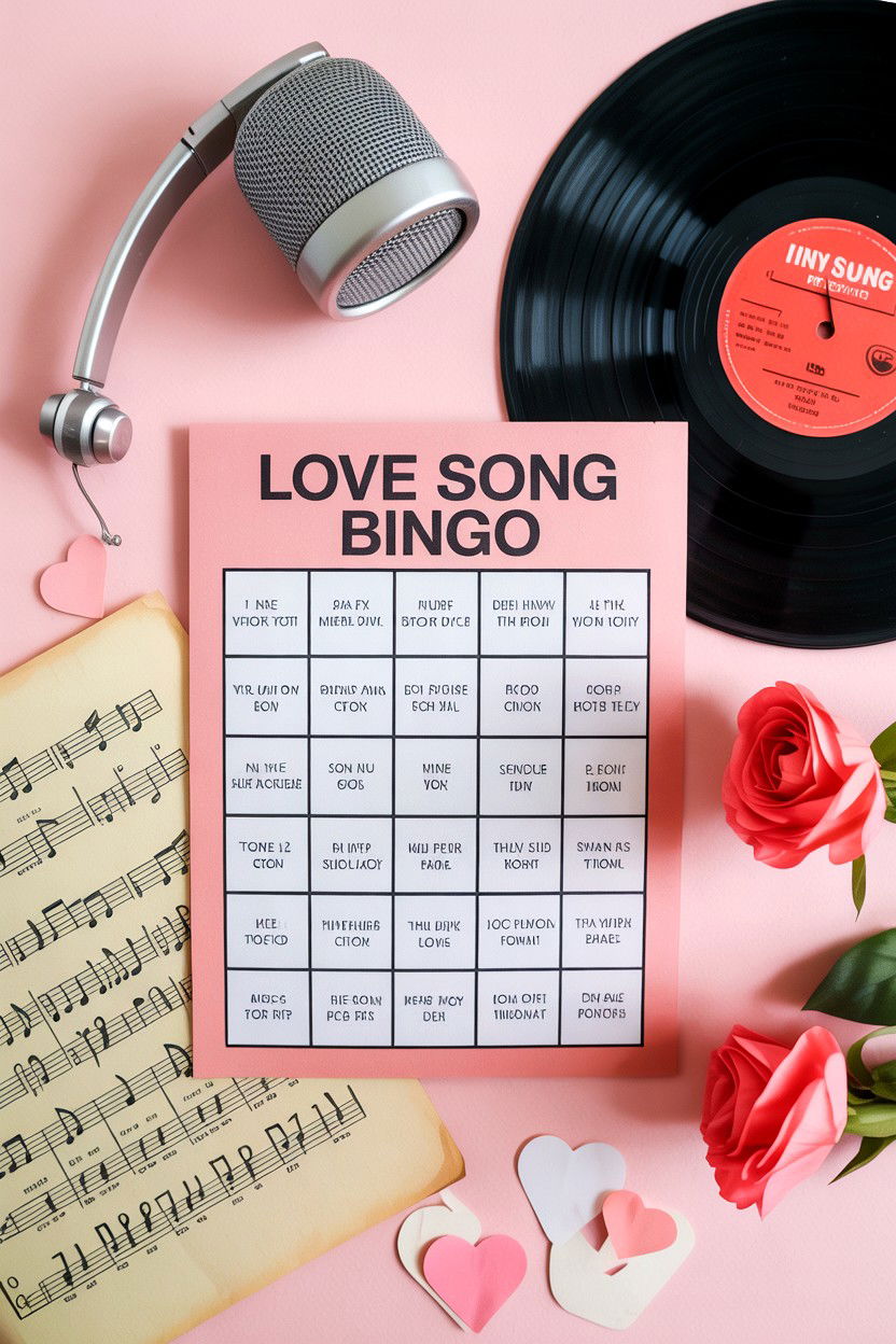 Love Song Bingo Playlist - 25 Valentine's Day Bingo Ideas