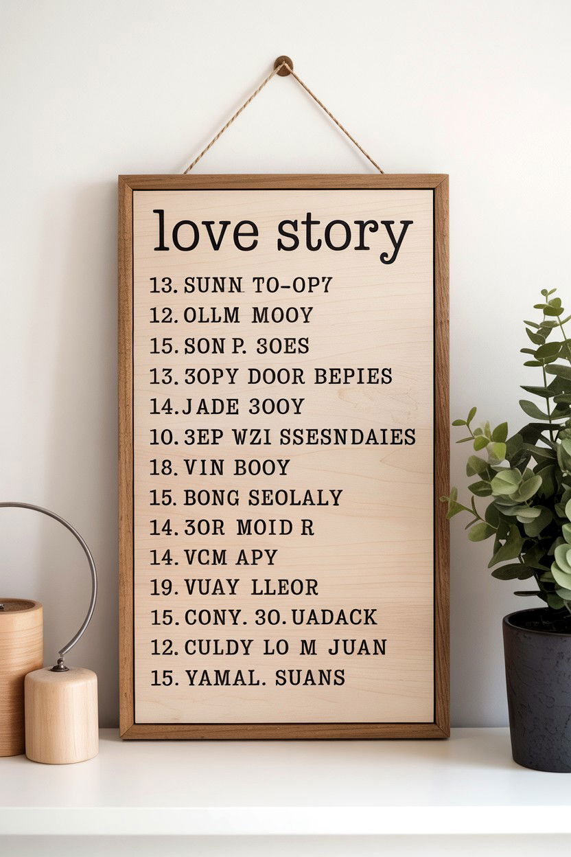 Love Story Wood Sign - 25 Valentine's Day Wood Sign Ideas