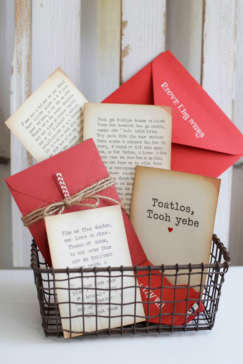 Love letter display - 25 Valentine's Day Shelf Decor Ideas