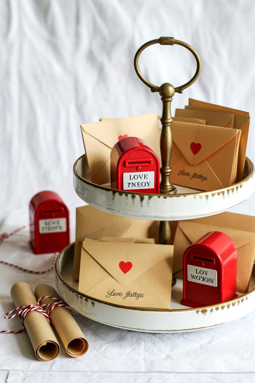 Love letter tiered tray - 25 Modern Valentine's Day Tiered Tray Ideas