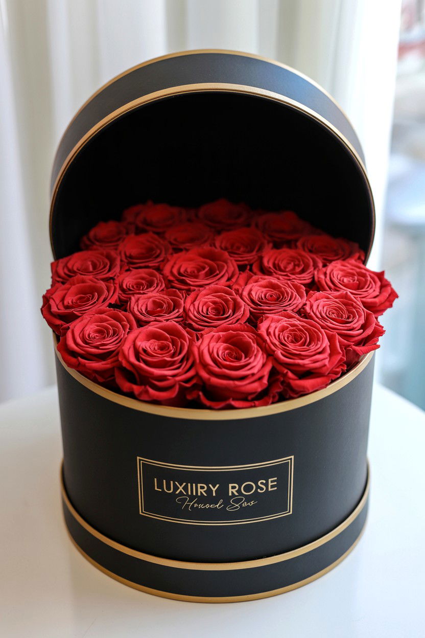 Luxury Infinity Rose Hat Box - 25 Valentine's Day Infinity Rose Ideas