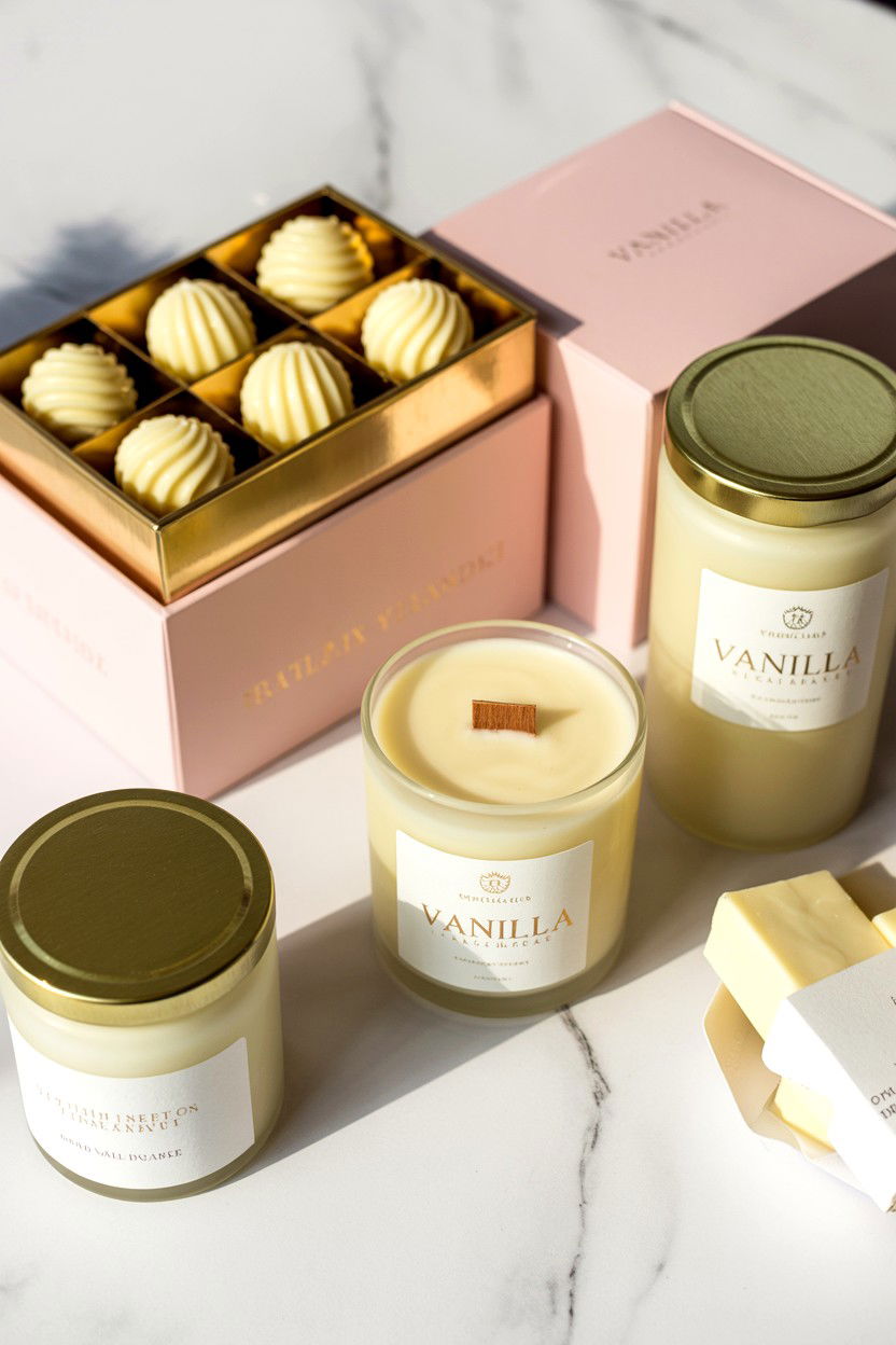 Luxury Vanilla Candle Box - 25 Valentine's Day Candle Gift Basket Ideas