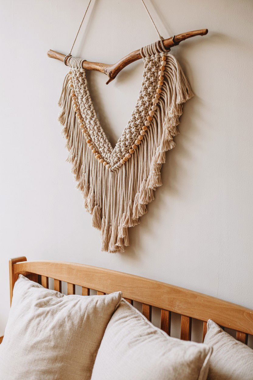 Macrame Heart Wall Hanging - 25 Boho Valentine's Day Ideas