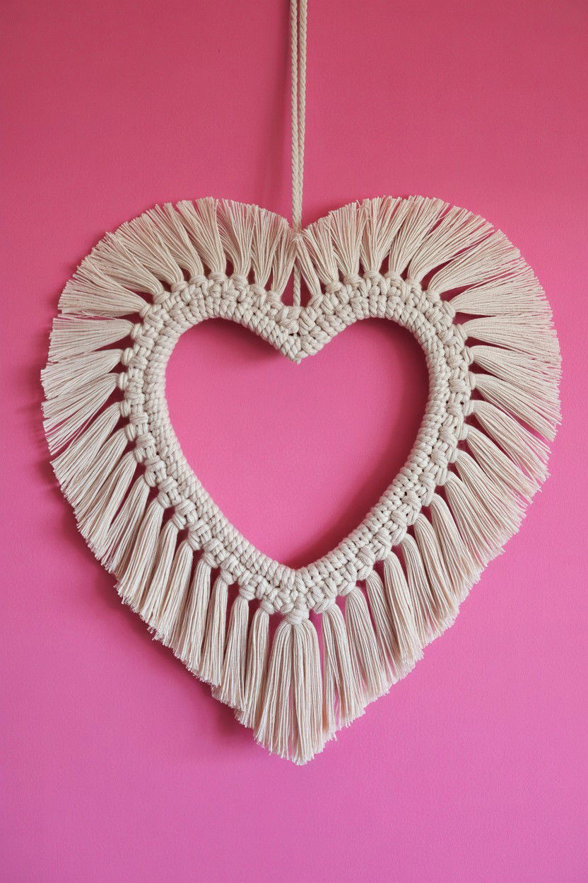 Macrame Heart Wall