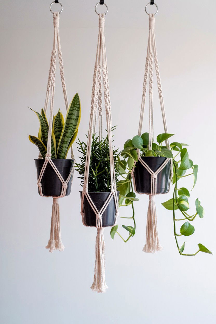 Macrame Plant Hanger Set - 25 Plant Lover Valentine's Day Gifts