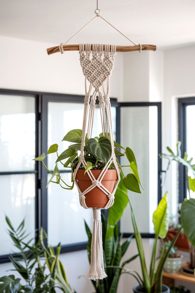 Macrame Plant Hanger - 25 Boho Valentine's Day Ideas