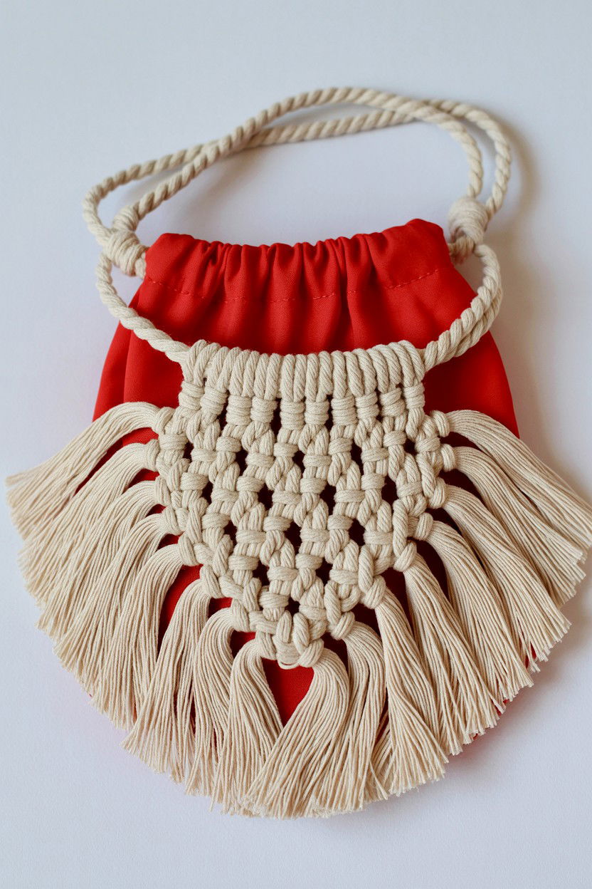 Macrame Valentine Pouch - 25 Valentine's Day Pouch Ideas