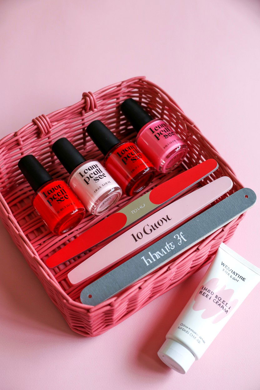 Manicure Pedicure Set - 25 Valentine's Day Self Care Gift Basket Ideas