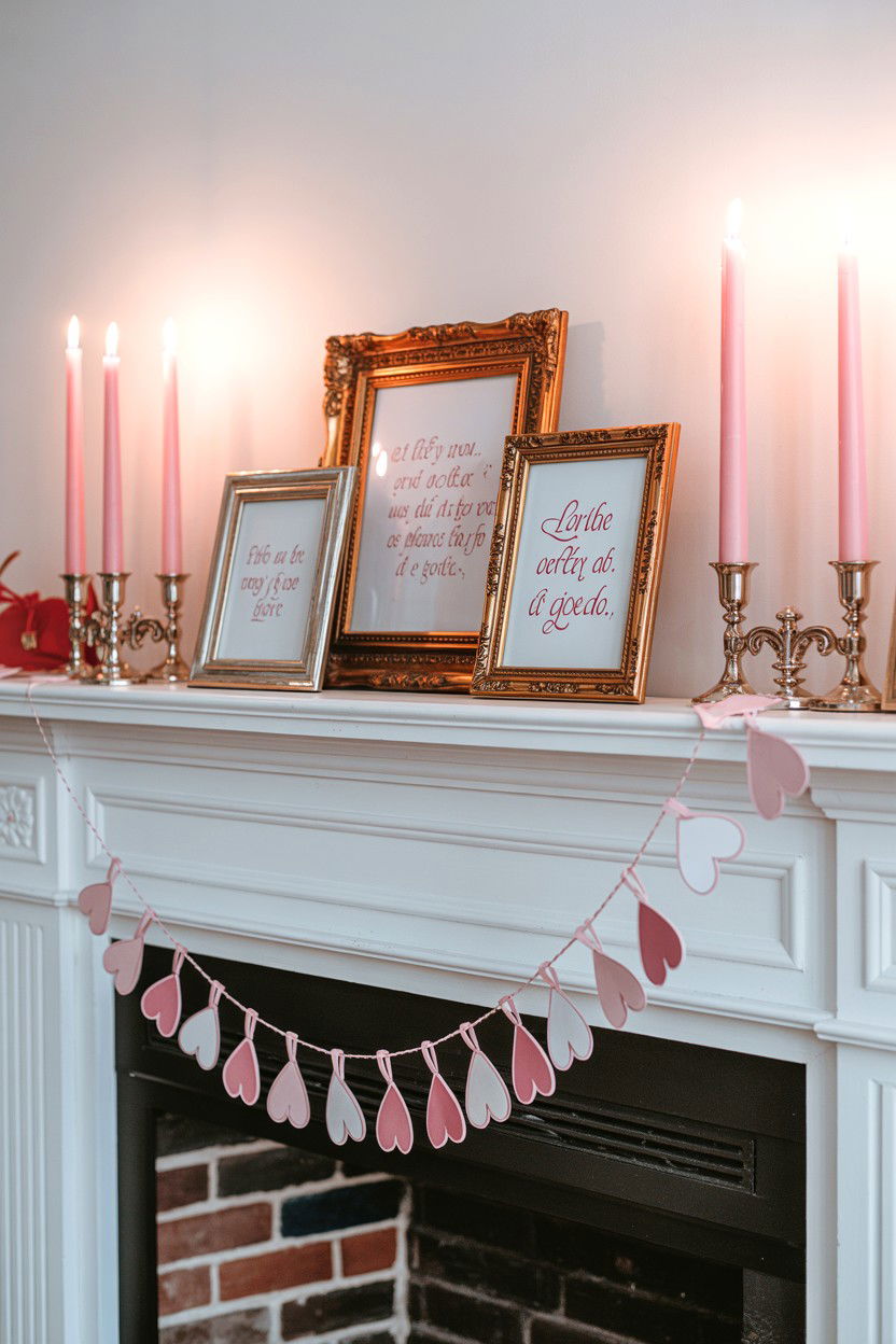 Mantle Display - 25 Dollar Store Valentine's Day Decor Ideas