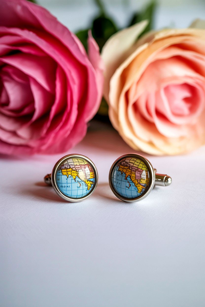 Map Cufflinks - 25 Valentine's Day Map Gift Ideas