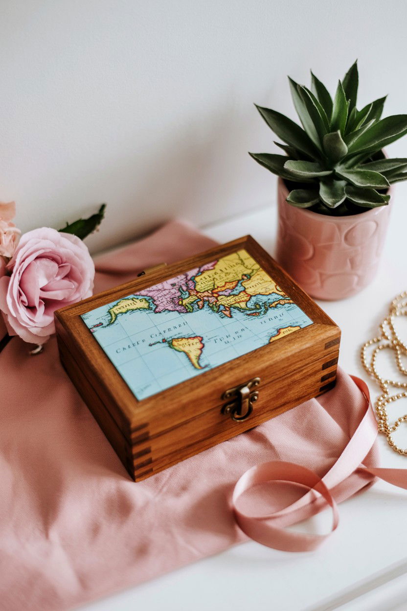 Map Jewelry Box - 25 Valentine's Day Map Gift Ideas