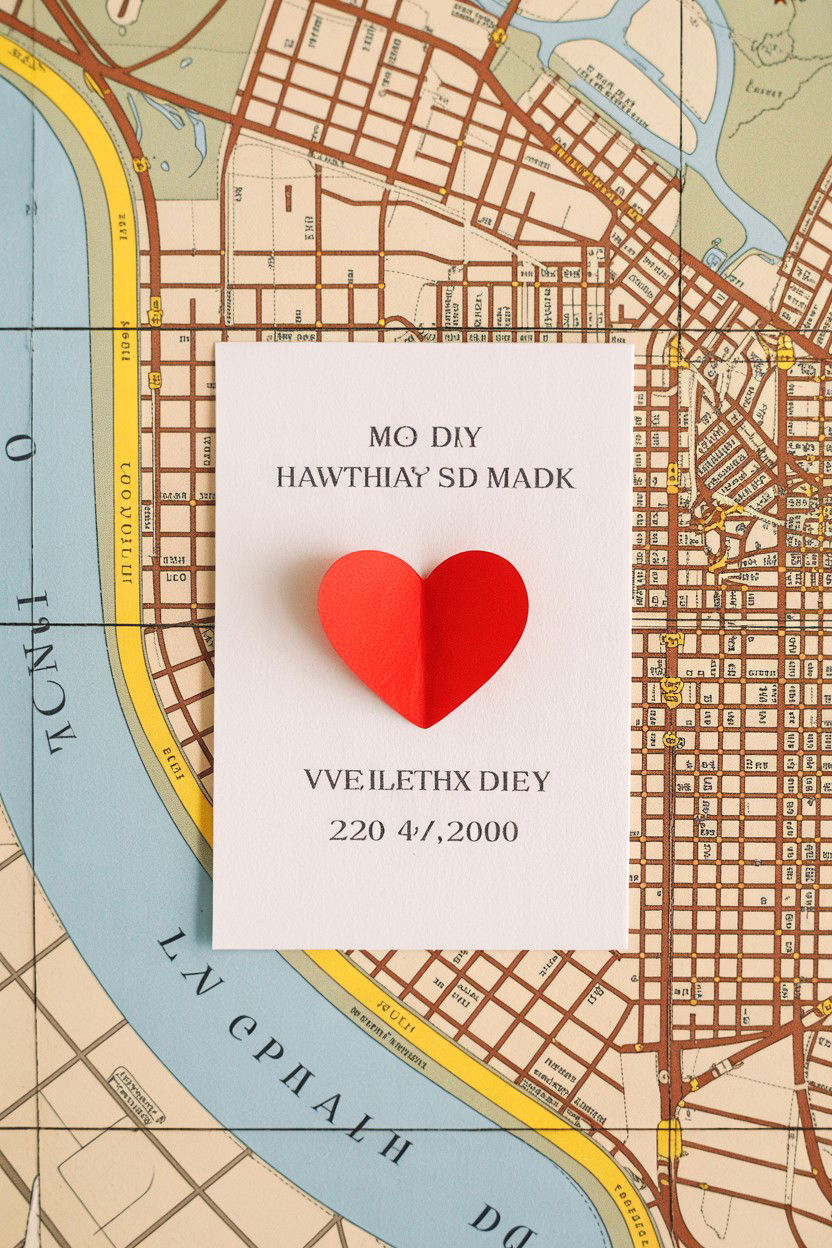 Map Location Card - 25 Valentine's Day Card Ideas for Girlfriend