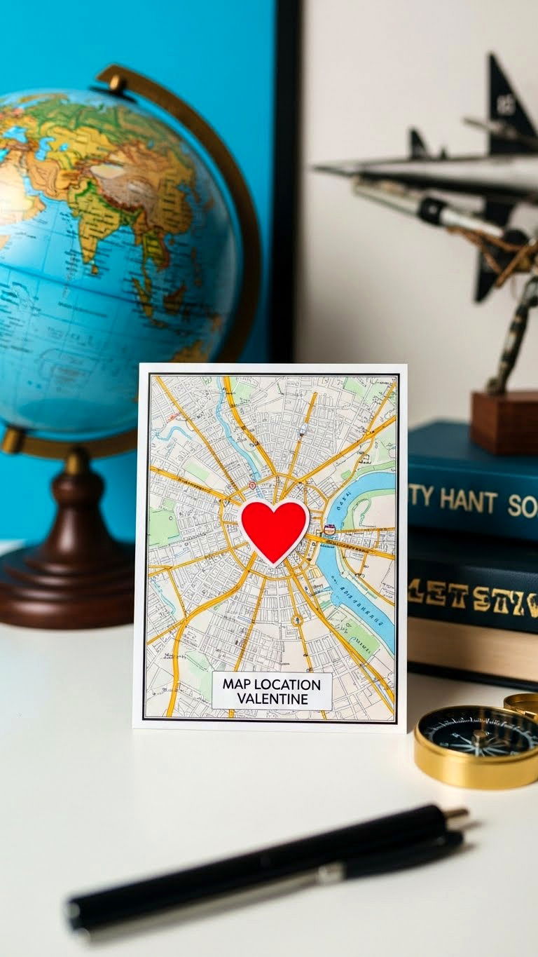 Map Location Valentine - 25 valentine's day card designs