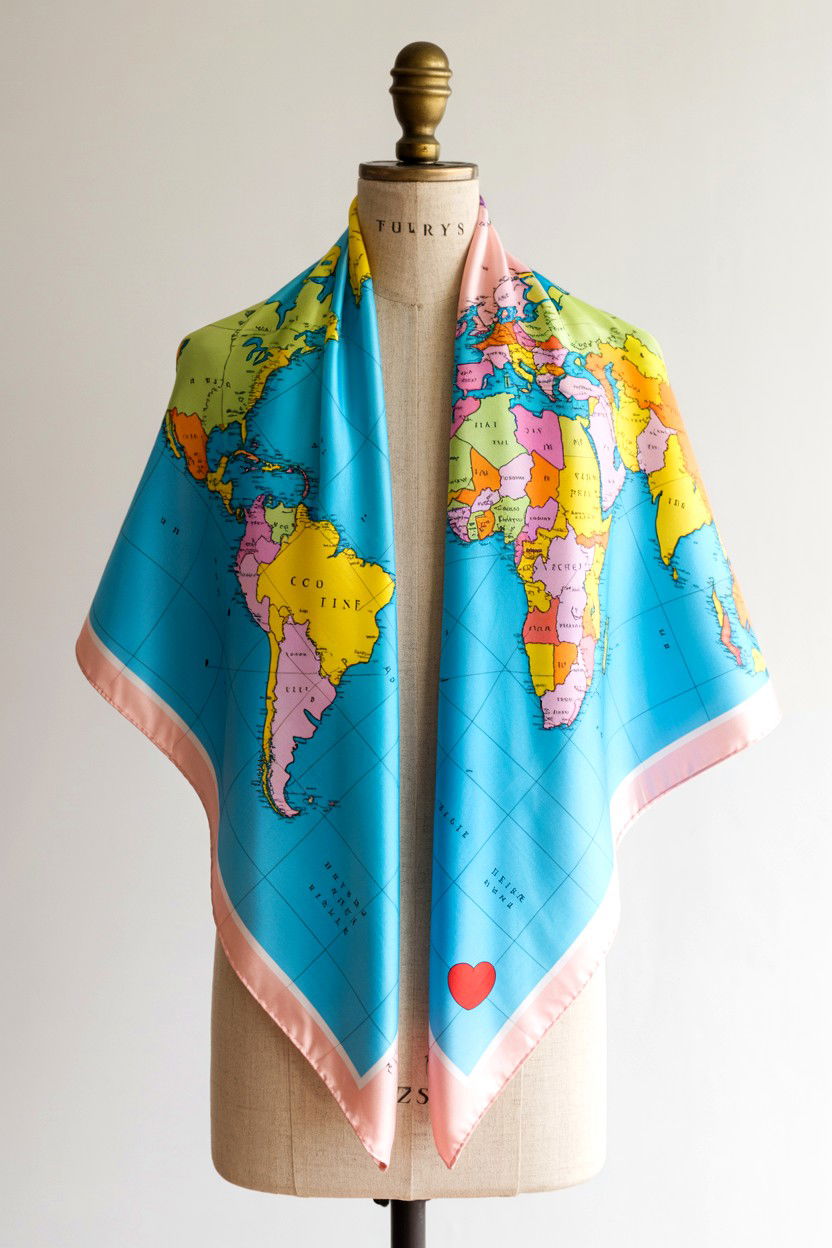 Map Scarf - 25 Valentine's Day Map Gift Ideas