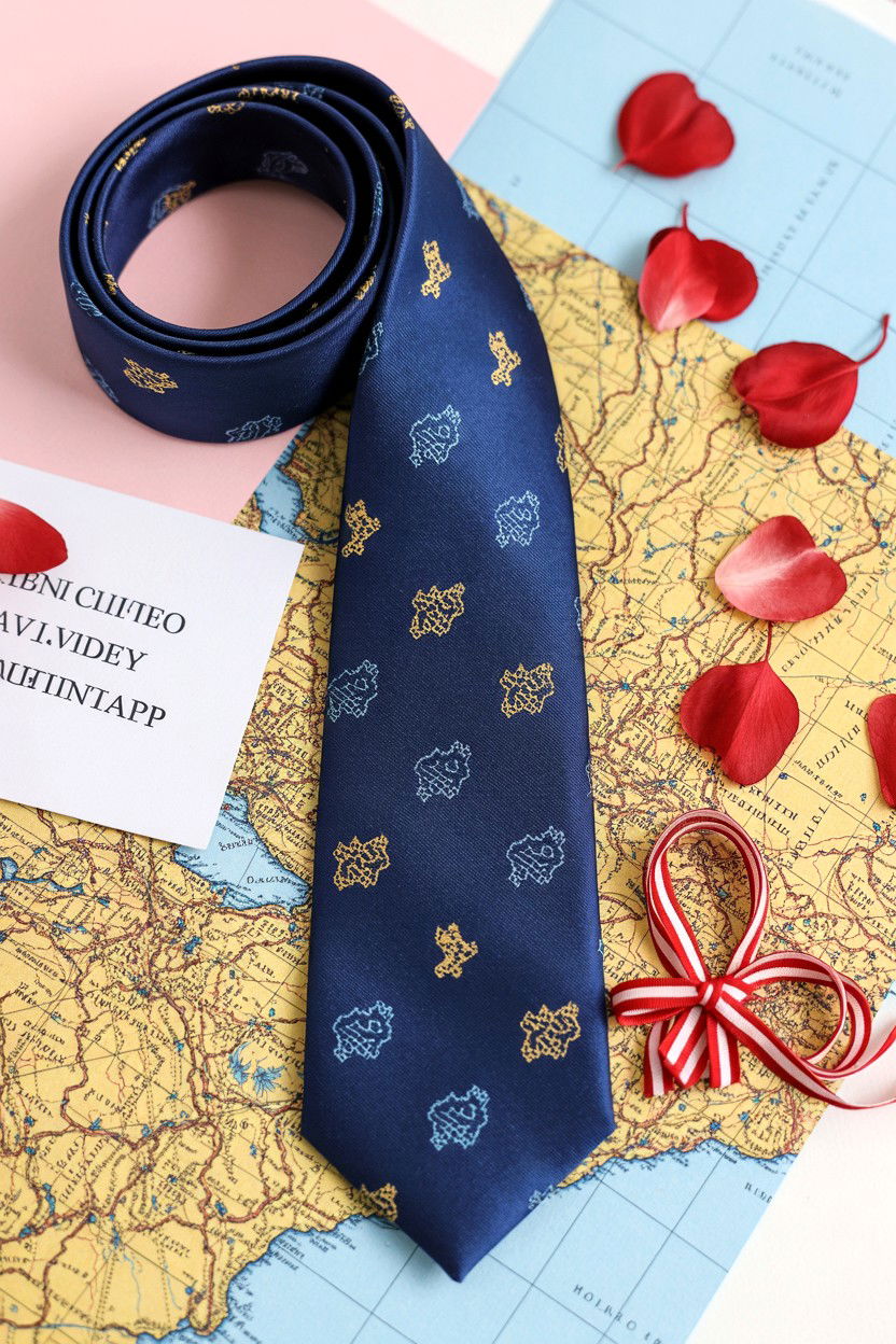 Map Tie - 25 Valentine's Day Map Gift Ideas
