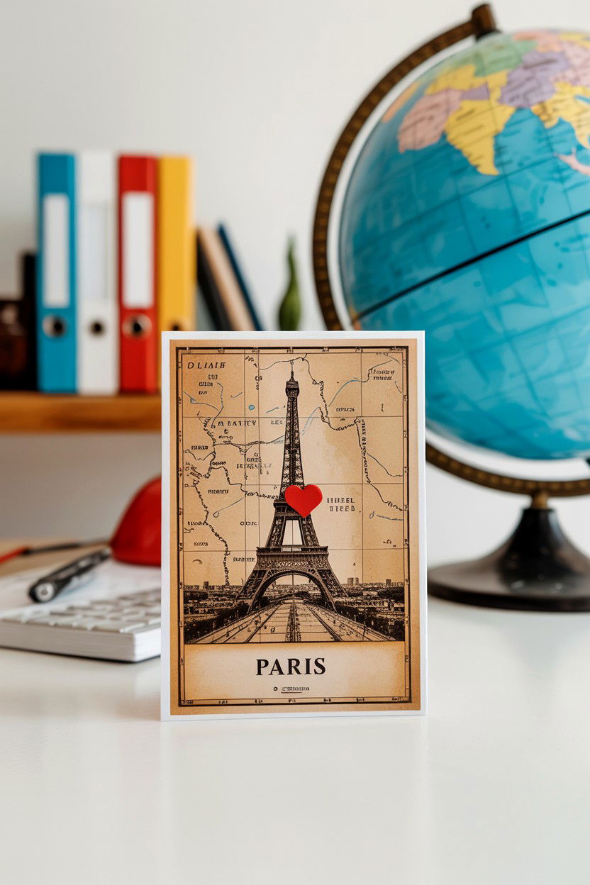 Map location card - 25 Aesthetic Valentine's Day Card Ideas