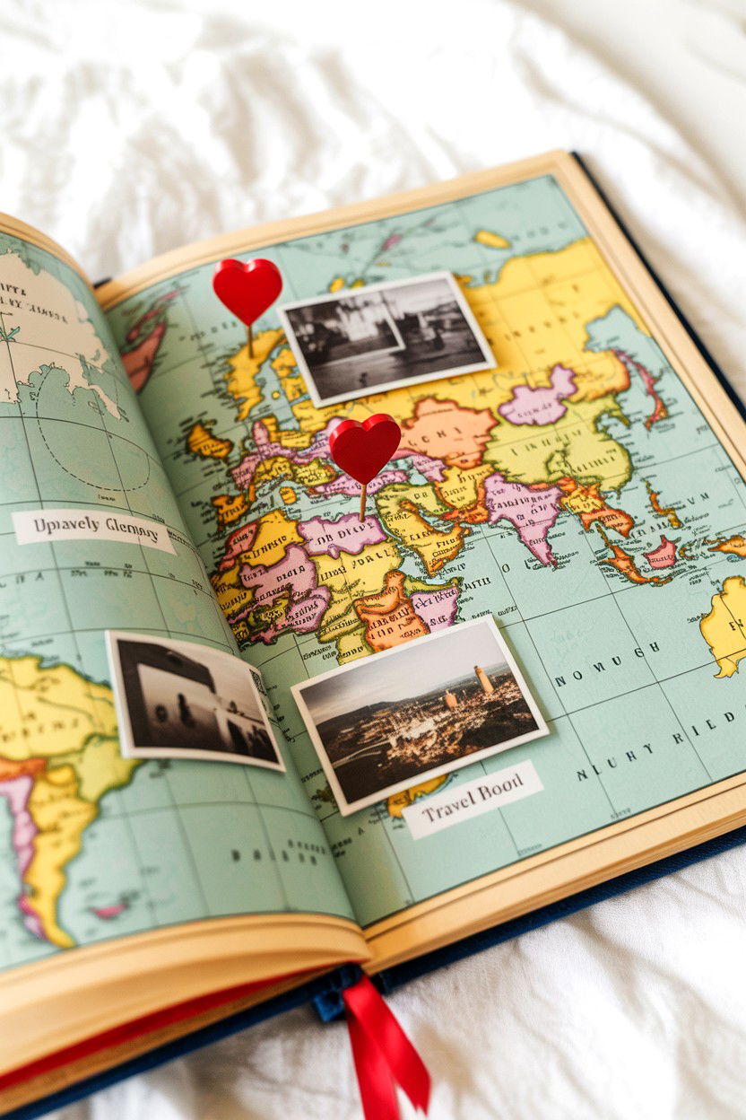Map memory book - 25 Valentine's Day Memory Album Ideas