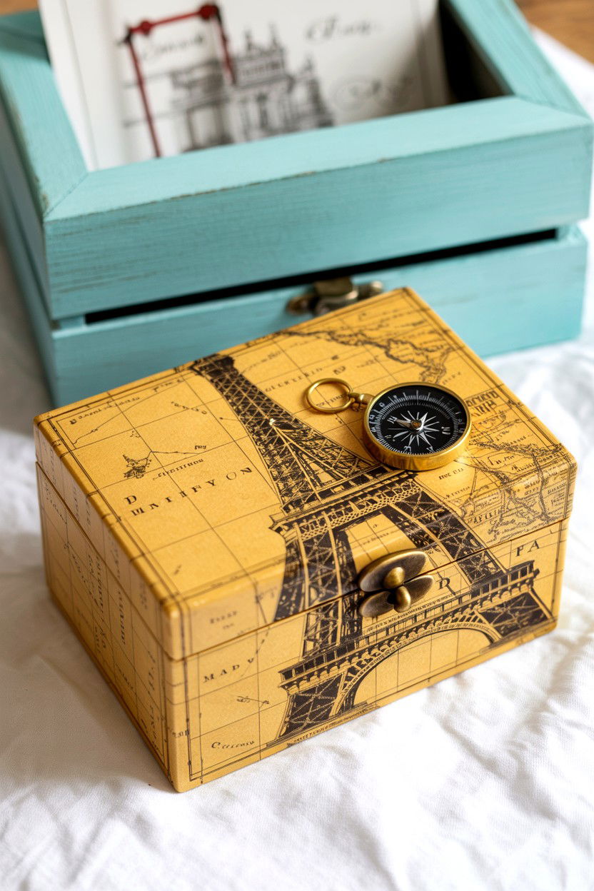 Map memory box - 25 Valentine's Day Memory Box Ideas