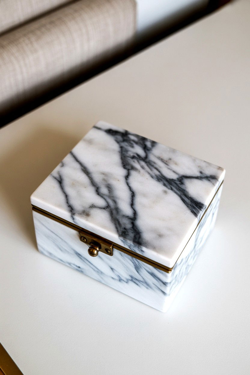 Marble Jewelry Box - 25 Valentine's Day Jewelry Box Ideas