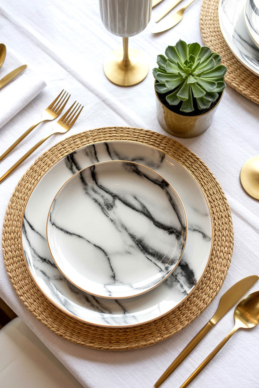 Marble Pattern Charger - 25 Valentine's Day Charger Plate Ideas