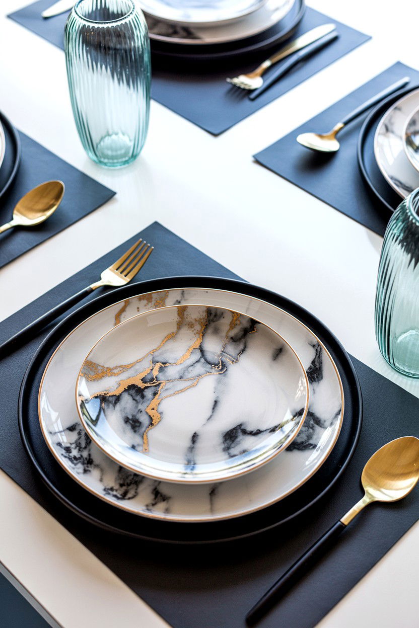Marble Pattern Plates - 25 Valentine's Day Dinnerware Ideas