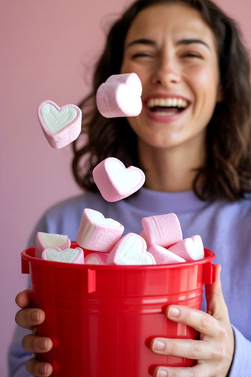 Marshmallow Heart Toss - 25 Valentine's Day Minute to Win It Games