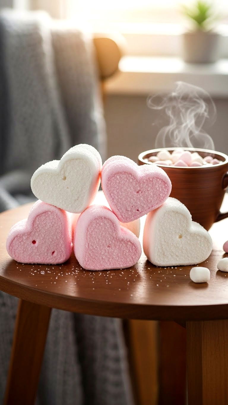 Marshmallow hearts - 25 valentine's day heart candy