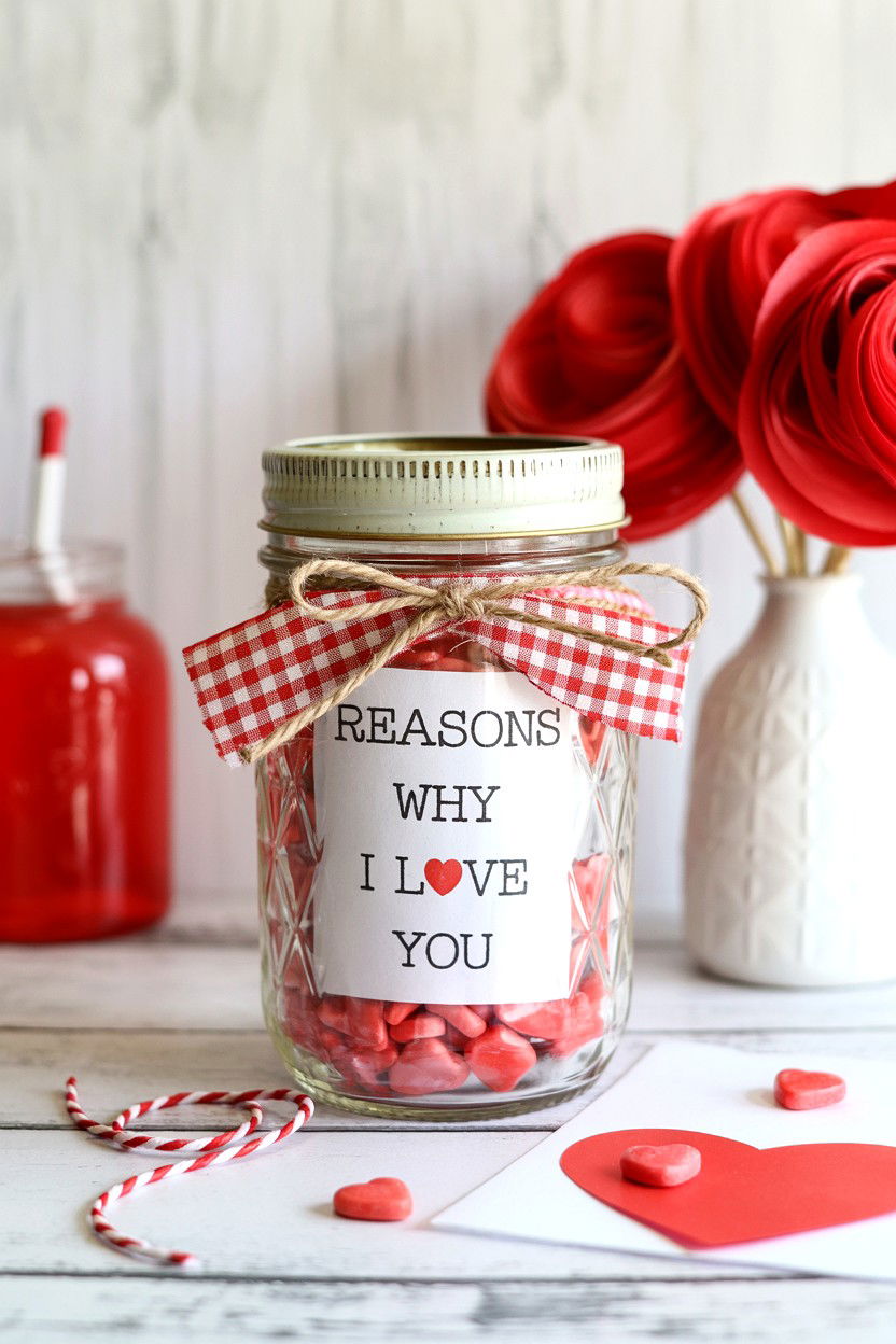 Mason Jar Gift - 25 Valentine's Day Doorbell Surprise Ideas