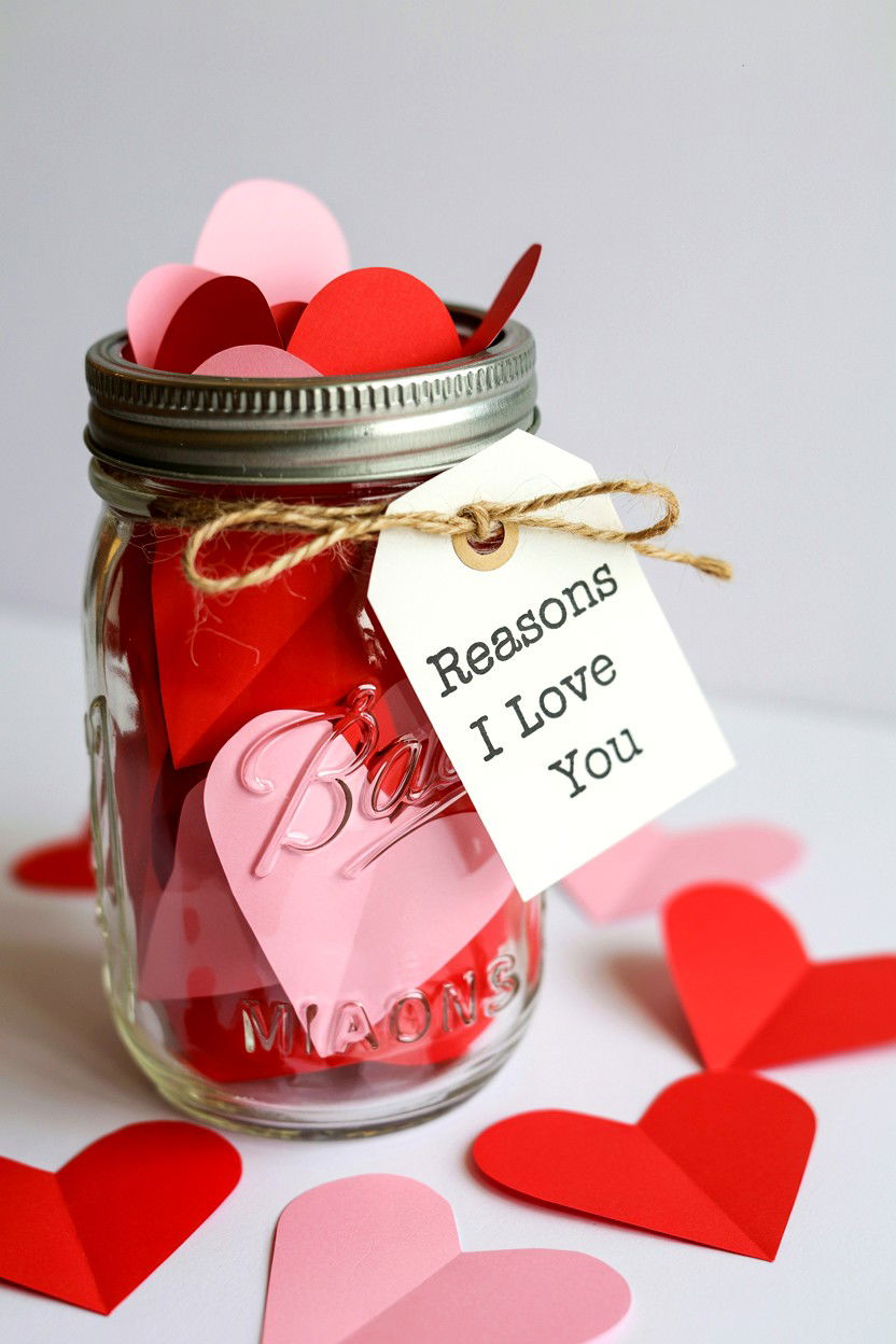 Mason Jar Love Notes - 25 Valentine's Day Countdown Calendar Ideas