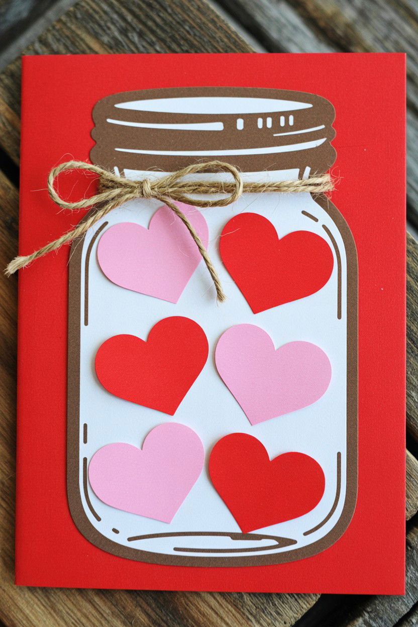 Mason Jar Teacher Valentine Card - 25 Valentine's Day Cards for Teachers