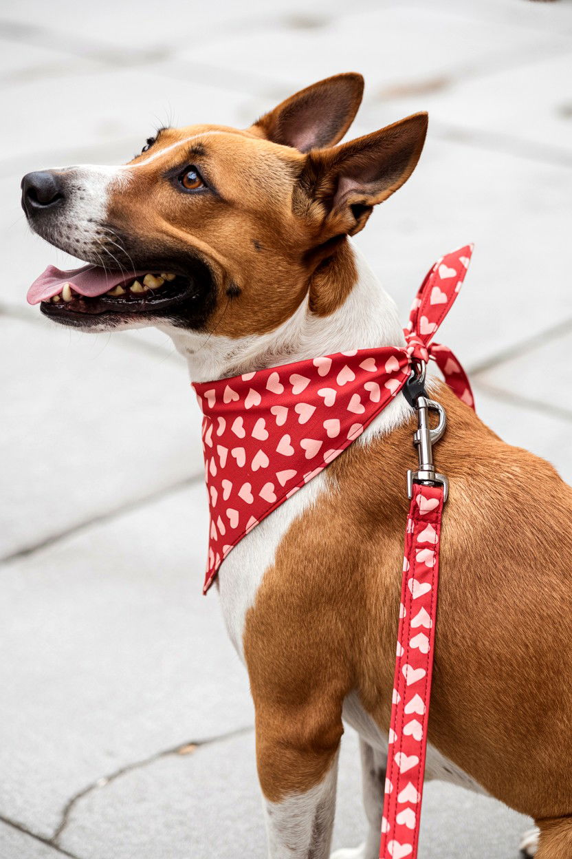 Matching Bandana Leash Set - 25 Valentine's Day Pet Leash Ideas